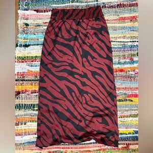 ZARA Red and Black Zebra Print Skirt